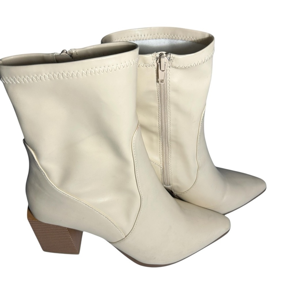 Lulus Faux Leather Western Mid Calf Pointed Toe Boots Sz 9